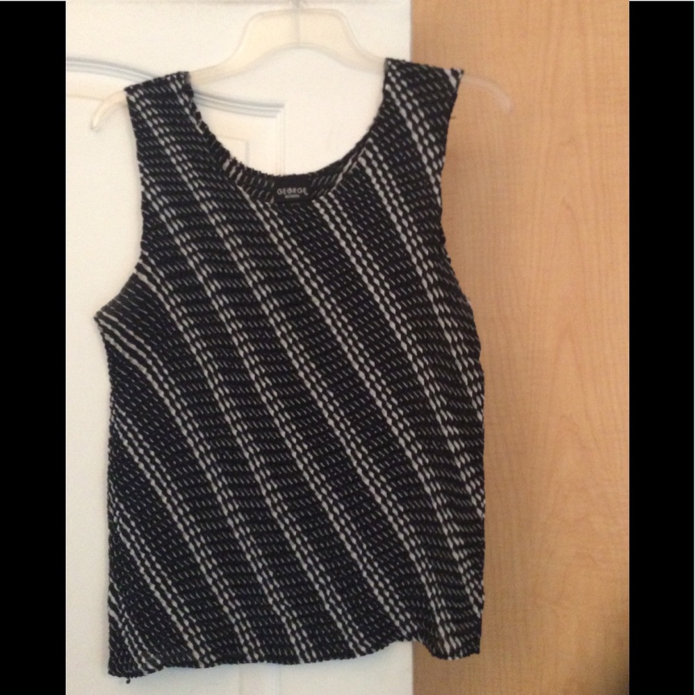 Black/White color printed women tank top 18/20W